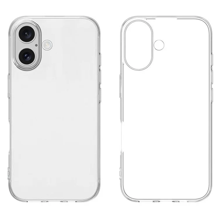Чехол для iPhone 16, кристально-прозрачный, гибкий ТПУ, тонкий чехол для телефона