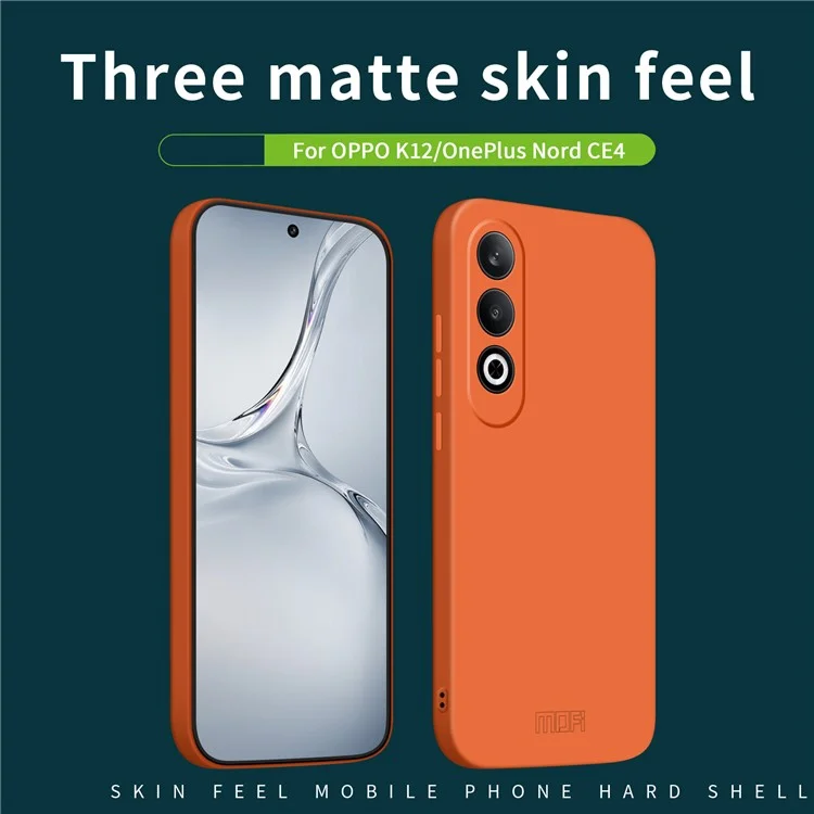 MOFI JK Qin Series Para Oppo K12 / OnePlus Nord CE4 5G Capa TPU+Acrílico Capa Traseira do Telefone - Laranja