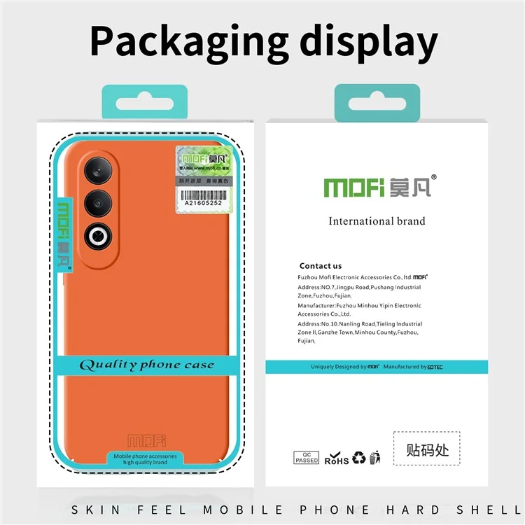 MOFI JK Qin Series Para Oppo K12 / OnePlus Nord CE4 5G Capa TPU+Acrílico Capa Traseira do Telefone - Laranja