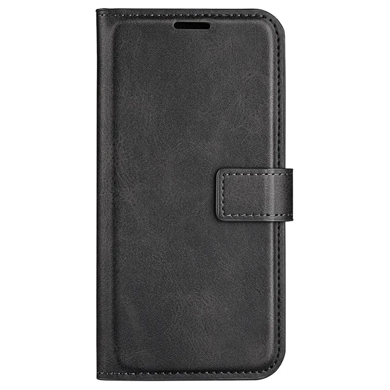 For iPhone 16 Pro Max Case Calf Texture PU Leather Folio Flip Wallet Phone Cover - Black