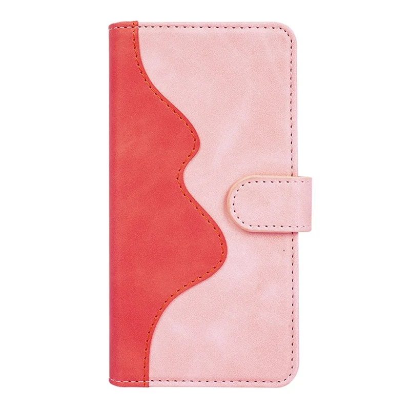 For iPhone 16 Case Wallet Dual Color Flip Leather Phone Cover - Pink