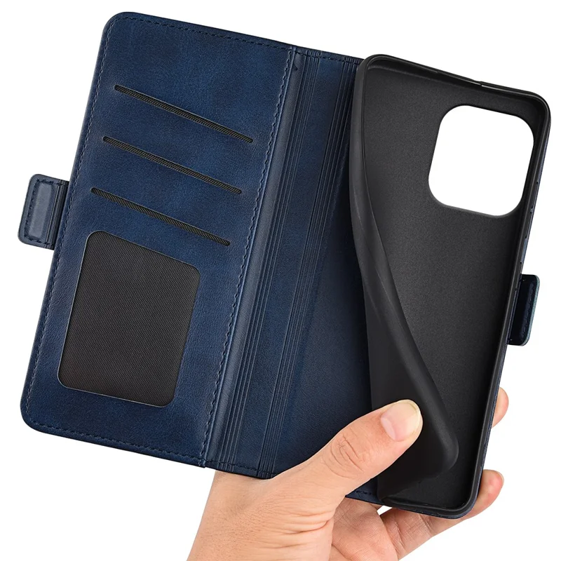 For iPhone 16 Case Folio Flip Leather Wallet Stand Phone Cover - Blue