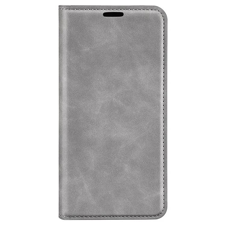 Für iPhone 16 Case Kartenfächer Geldbörse Skin-Feel PU Leder Telefonhülle - Grau