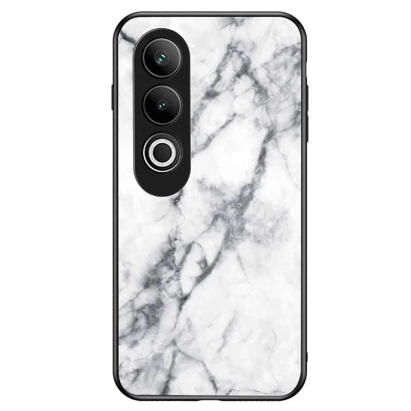 For OnePlus Nord CE4 5G Tempered Glass Case Marble Pattern Protective Phone Cover -  White Marble