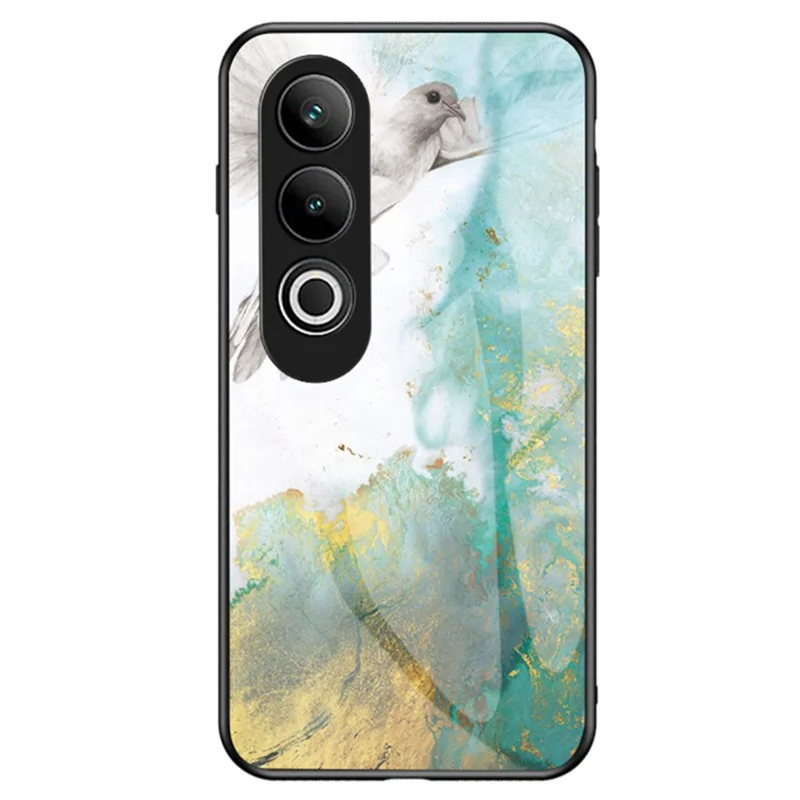 For OnePlus Nord CE4 5G Tempered Glass Case Marble Pattern Protective Phone Cover -  Flying Pigeon Marble