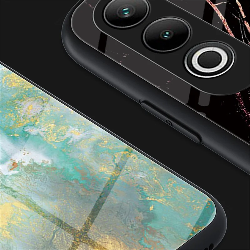 For OnePlus Nord CE4 5G Tempered Glass Case Marble Pattern Protective Phone Cover -  Flying Pigeon Marble