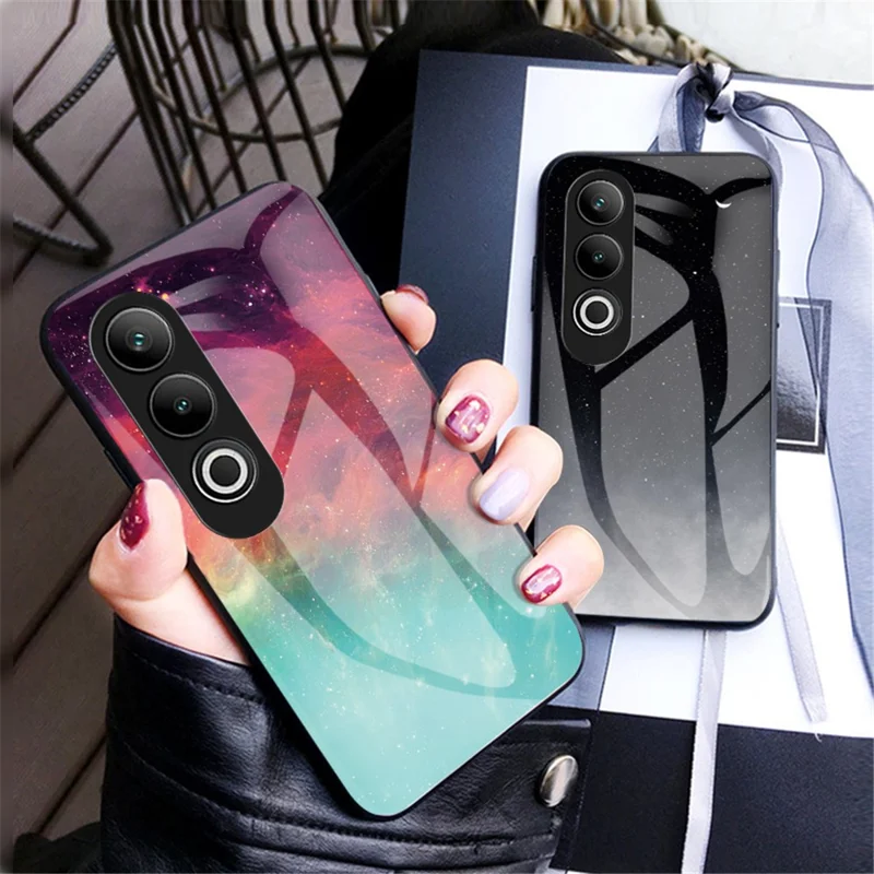 For OnePlus Nord CE4 5G Case Starry Sky Pattern Tempered Glass Phone Cover - Color Starry Sky