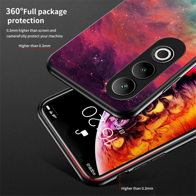 For OnePlus Nord CE4 5G Case Starry Sky Pattern Tempered Glass Phone Cover - Bright Starry Sky
