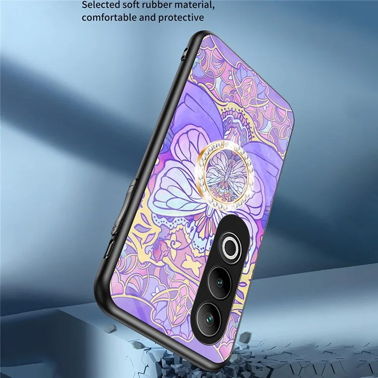 Per OnePlus Nord CE4 5G Case Pattern Print Tempered Glass Kickstand Phone Cover - Brilliant Butterfly