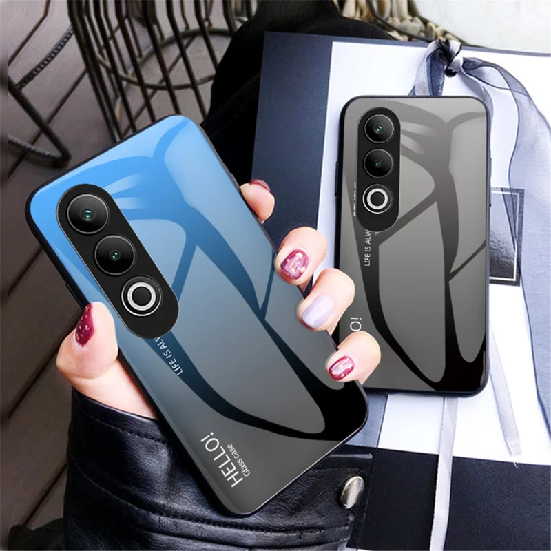 For OnePlus Nord CE4 5G Case Tempered Glass Gradient Color Phone Cover - Gradient Pink Blue