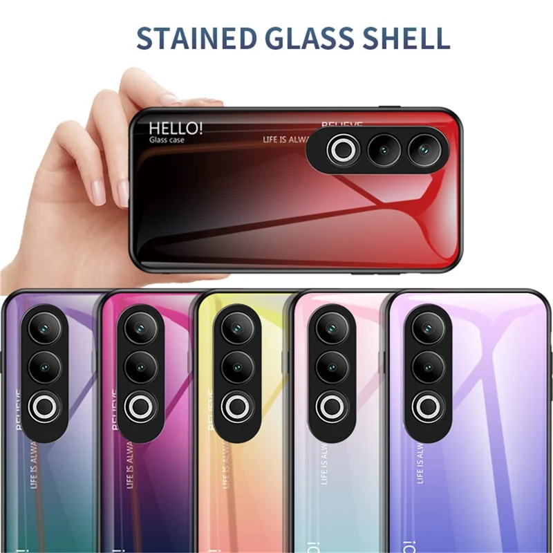 For OnePlus Nord CE4 5G Case Tempered Glass Gradient Color Phone Cover - Gradient Pink Blue
