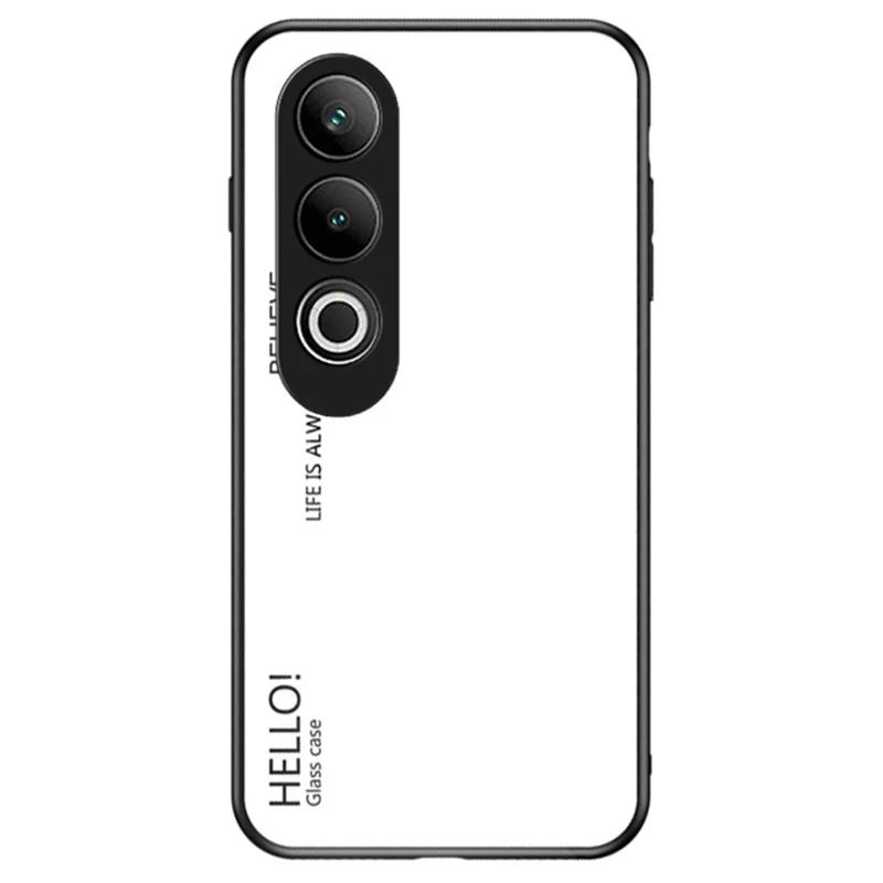 For OnePlus Nord CE4 5G Case Tempered Glass Gradient Color Phone Cover - White