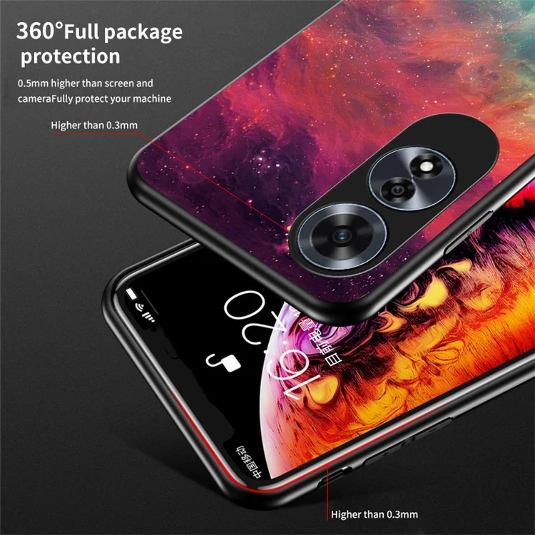 Чехол для Oppo A60 4G с закаленным стеклянным задним покрытием, красивый узор со звездным небом - Космическое звездное небо