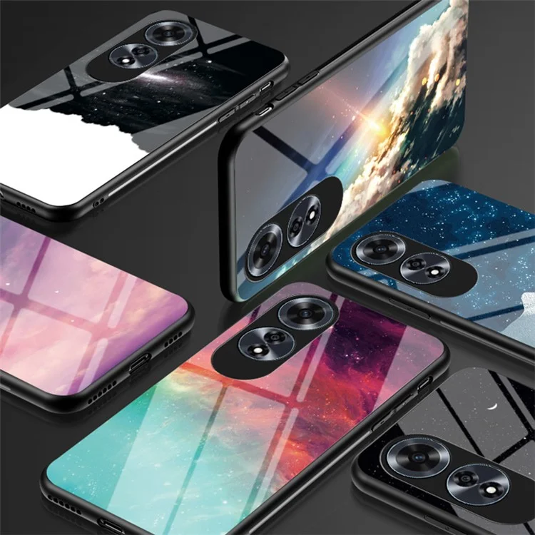 Чехол для Oppo A60 4G с закаленным стеклянным задним покрытием, красивый узор со звездным небом - Космическое звездное небо