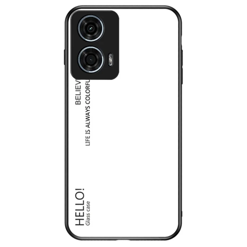 For Motorola Moto G24 Power Case Anti-Scratch Tempered Glass Back Cell Phone Cover - White