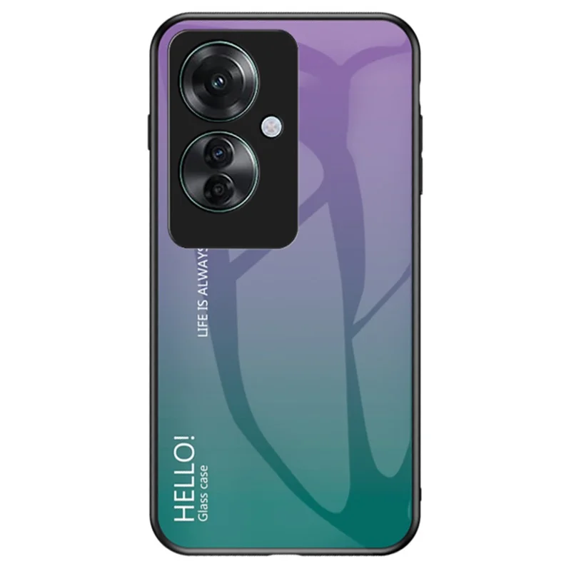 Per Oppo Reno11 F 5G Custodia Vetro Temperato+PC+TPU Ibrida Cover per Telefono - Sfumatura Viola