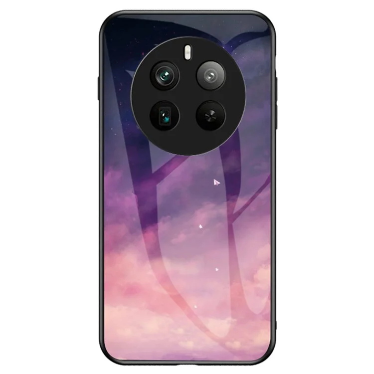 For Realme 12 Pro 5G / 12 Pro+ 5G Case Slim Tempered Glass Phone Cover Starry Sky Pattern Design - Dream Starry Sky