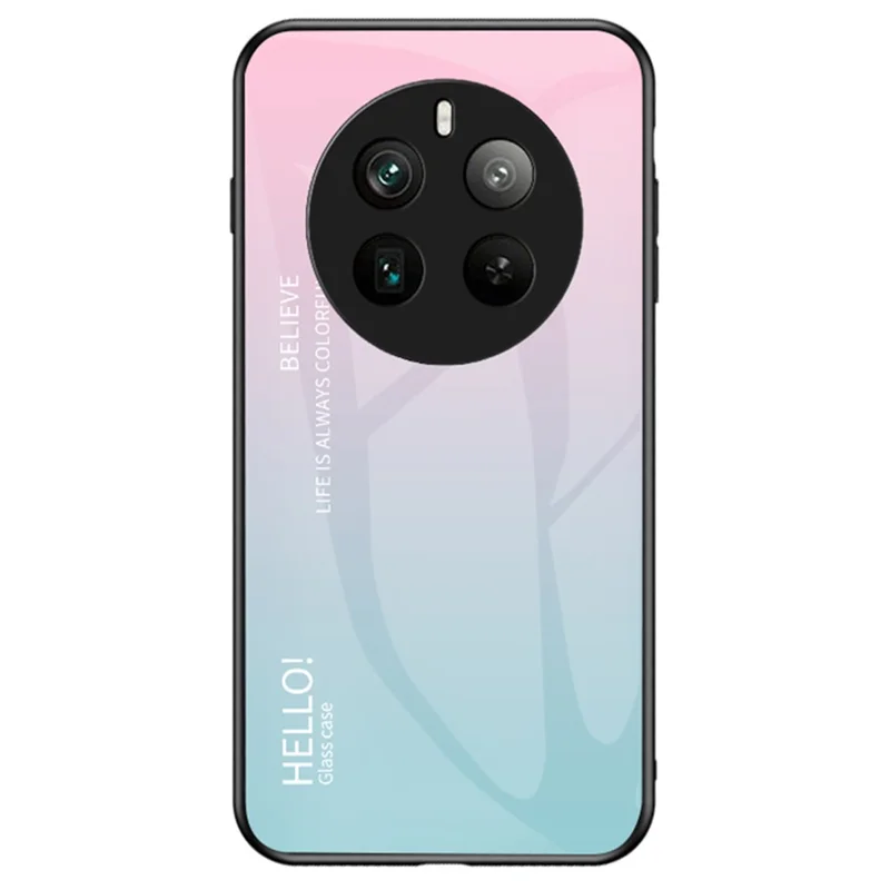 Para Realme 12 Pro 5G / 12 Pro+ 5G Capa Anti-Queda Capa de Vidro Temperado para Telefone - Gradiente Rosa Azul