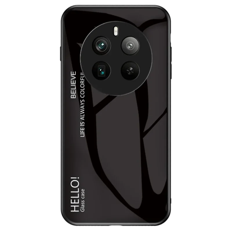 Para Realme 12 Pro 5G / 12 Pro+ 5G Case Anti-Drop Vidro Temperado Capa do Telefone - Preto
