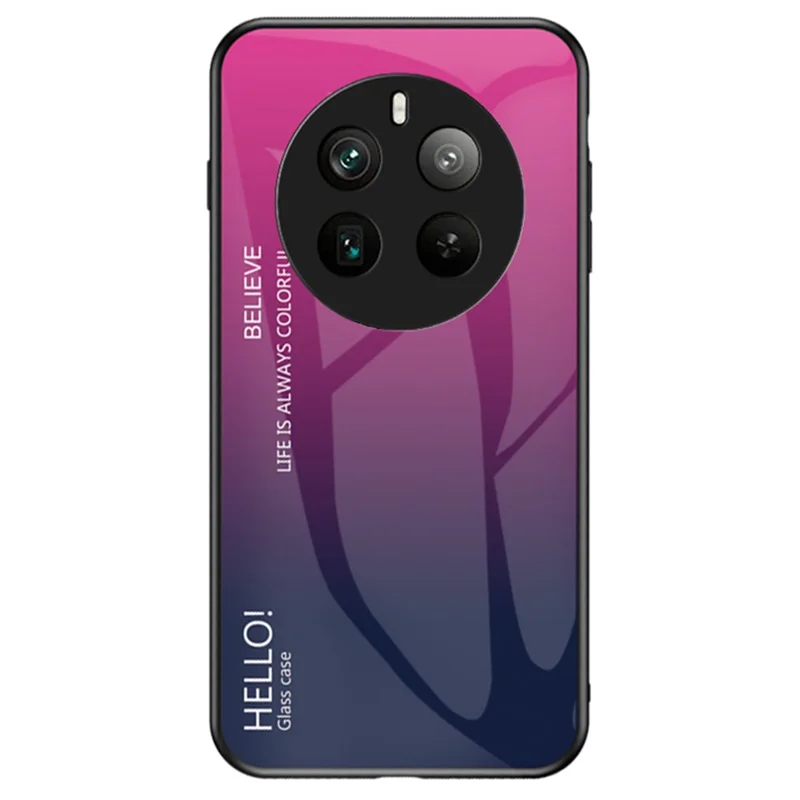 For Realme 12 Pro 5G / 12 Pro+ 5G Case Anti-Drop Tempered Glass Phone Cover - Gradient Rose