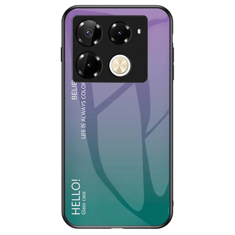 Para Infinix Note 40 Pro 4G Funda Cristal Templado Anti-Arañazos Cubierta del Teléfono - Púrpura Degradado