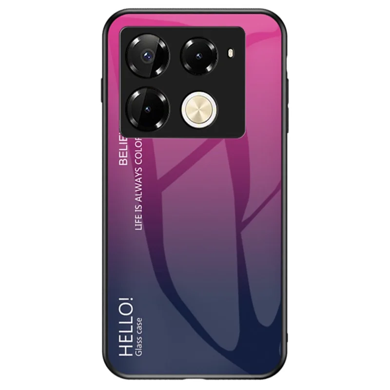 For Infinix Note 40 Pro 4G Case Tempered Glass Anti-Scratch Phone Cover - Gradient Rose