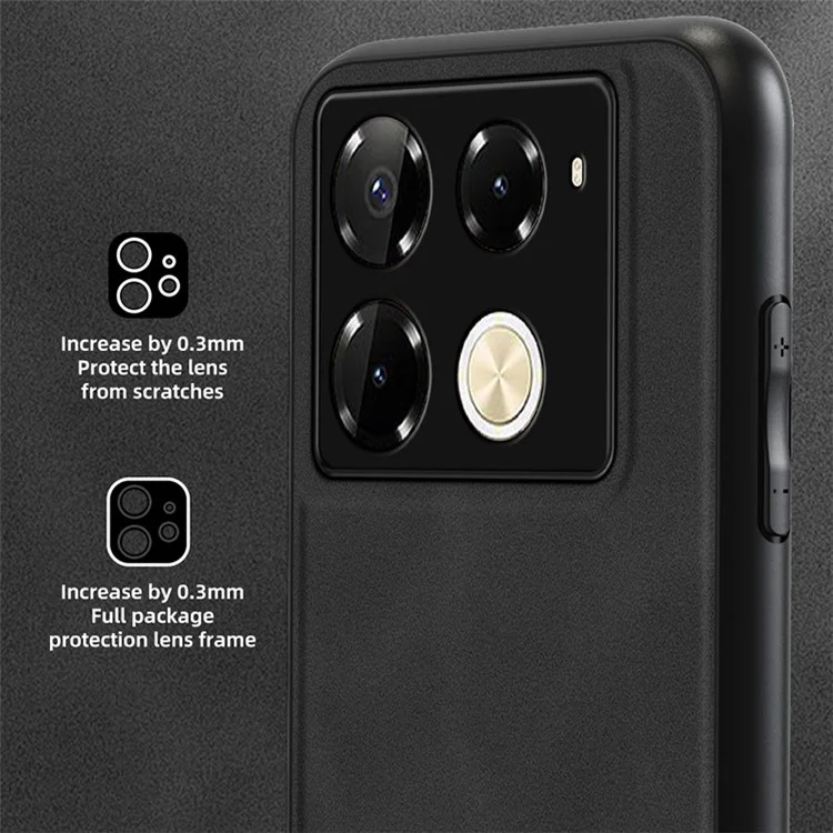 ANNYOJO For Infinix Note 40 Pro 4G Case Ultra Thin PU Leather Texture Phone Back Cover - Coffee