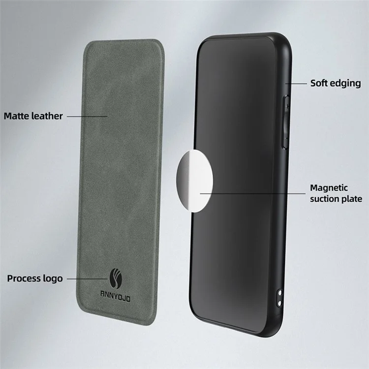 ANNYOJO For Infinix Note 40 Pro 4G Case Ultra Thin PU Leather Texture Phone Back Cover - Coffee