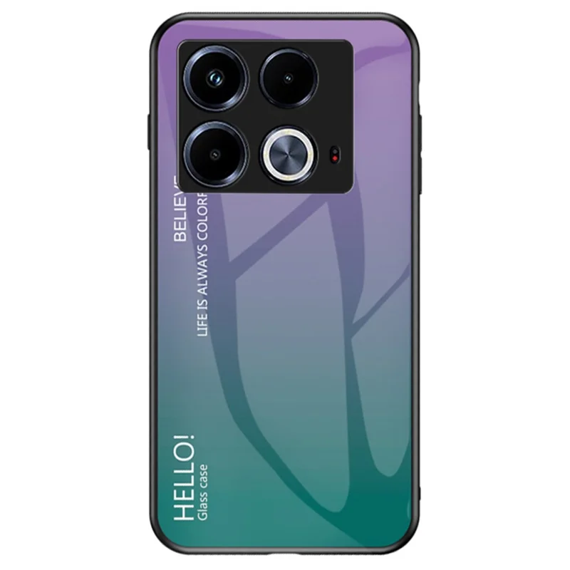 Für Infinix Note 40 Panzerglas-Hülle PC+TPU Schutzhülle - Verlaufspurpur