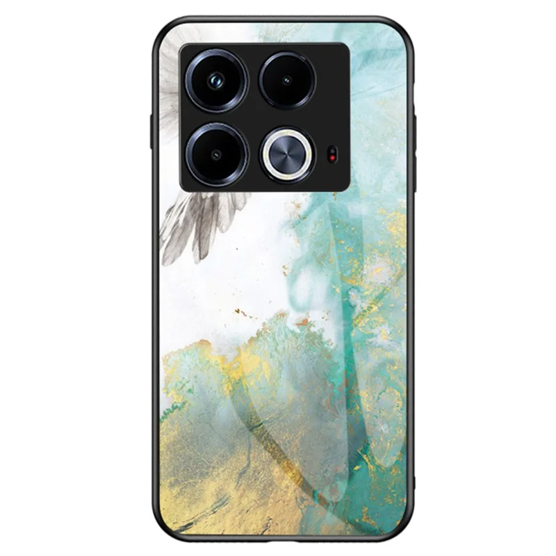 For Infinix Note 40 Tempered Glass Case Marble Pattern Protective Phone Cover - Flying Pigeon Marble