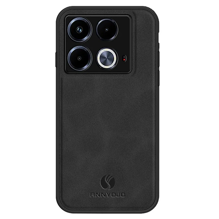 ANNYOJO For Infinix Note 40 Case PU Leather+PC+TPU Back Guard Phone Cover - Black