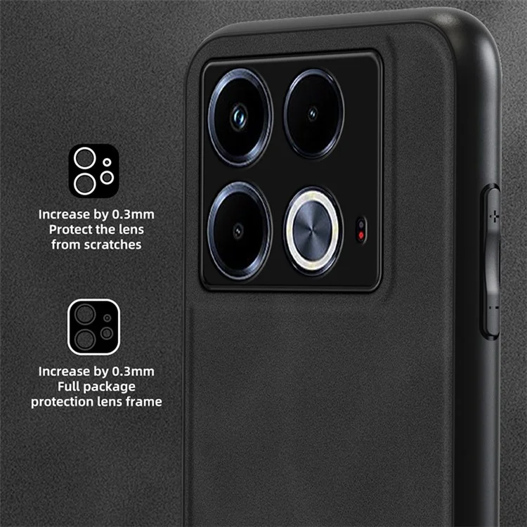 ANNYOJO For Infinix Note 40 Case PU Leather+PC+TPU Back Guard Phone Cover - Black