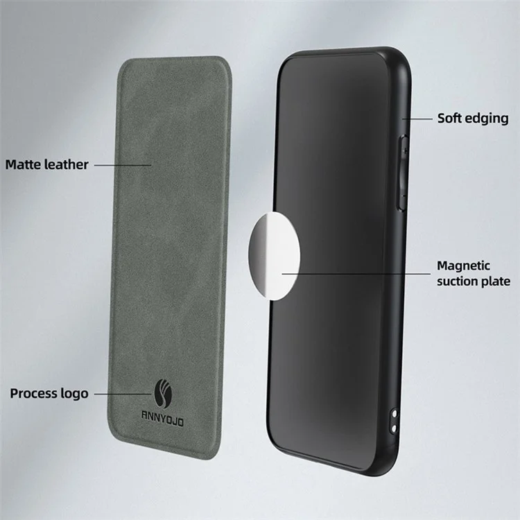 ANNYOJO For Infinix Note 40 Case PU Leather+PC+TPU Back Guard Phone Cover - Black