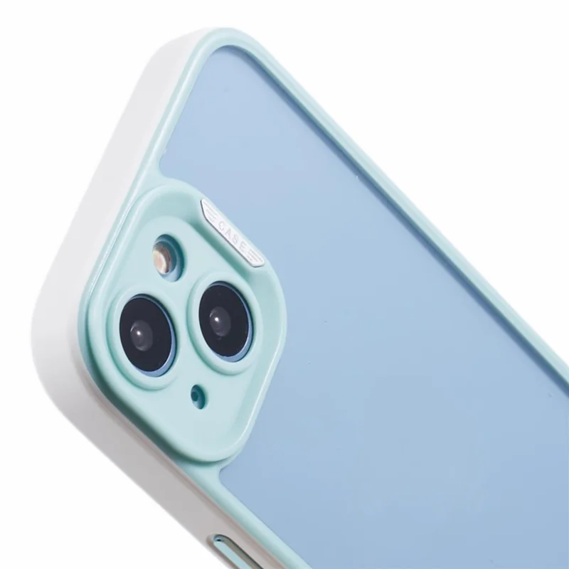 For iPhone 13 / 14 Protective Case Shockproof TPU+Acrylic Cell Phone Cover - Baby Blue