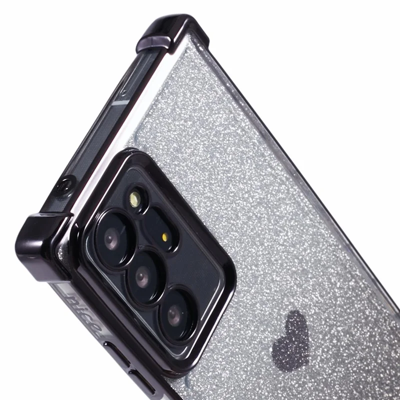 For Samsung Galaxy Note20 Ultra / Note20 Ultra 5G Case Heart Pattern Electroplating TPU Glitter Phone Cover -  Black