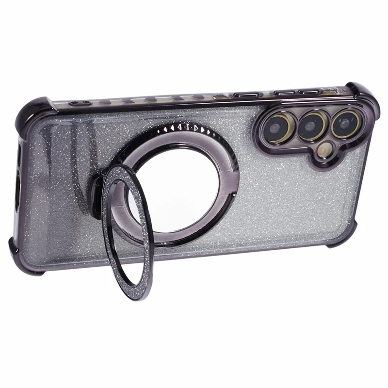 For Samsung Galaxy A55 5G Case Glitter Gradient Kickstand TPU Phone Cover - Sort