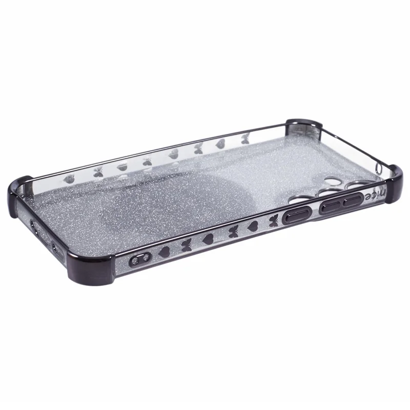 For Samsung Galaxy A55 5G Case Glitter Gradient Kickstand TPU Phone Cover - Sort