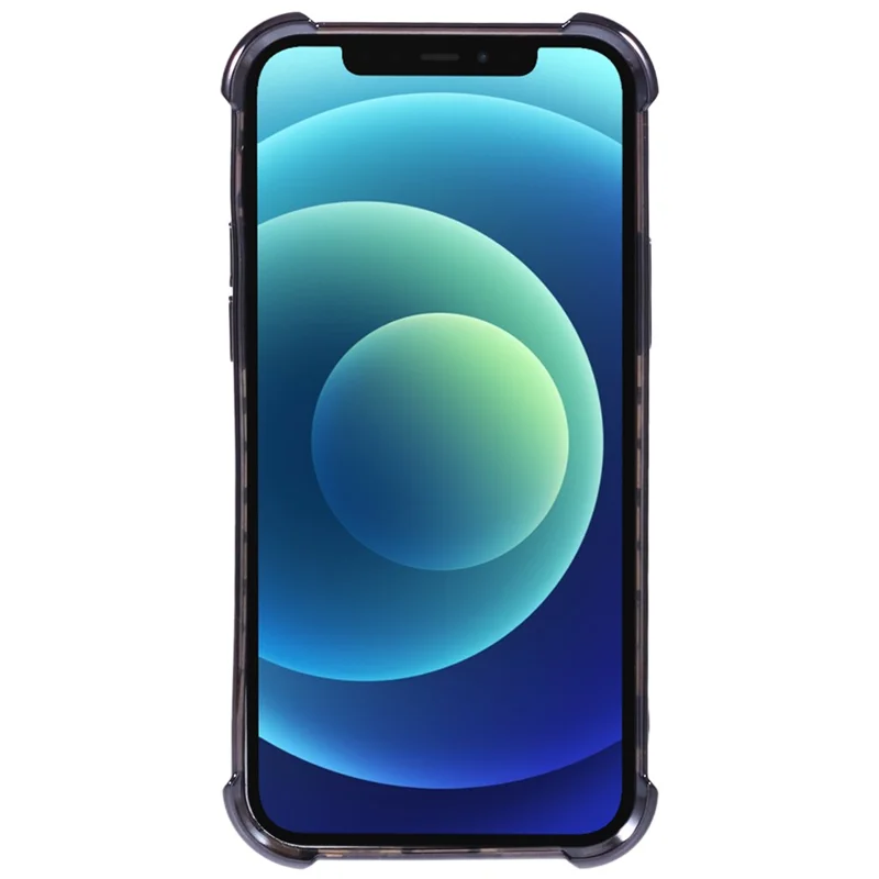 For iPhone 12 Case Electroplating Glitter Soft TPU Phone Cover Side Heart Pattern -  Black