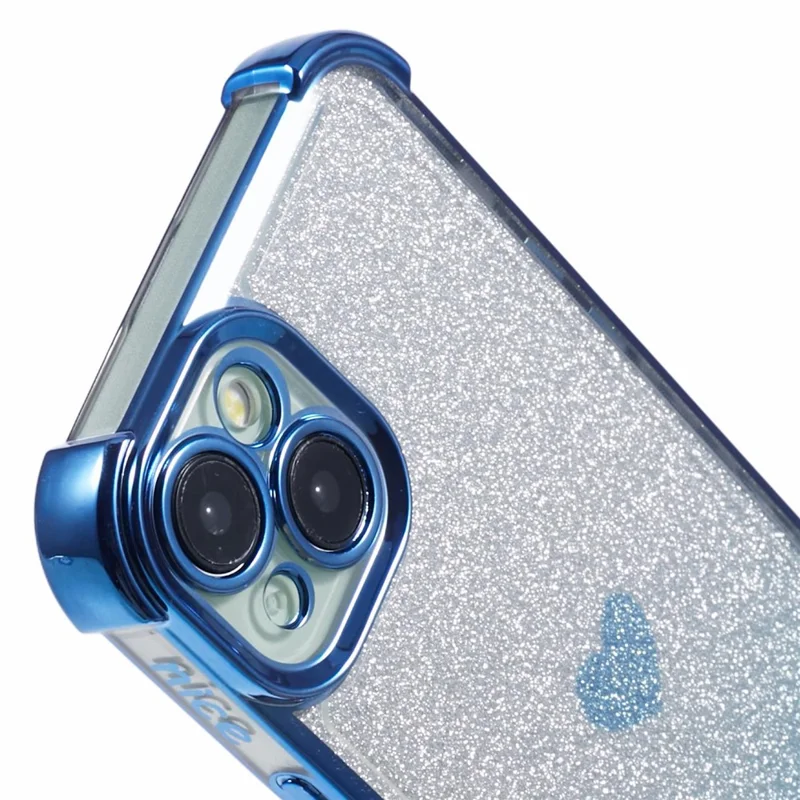 For iPhone 15 Plus Case Hjertemønster Glitter Anti-drop TPU Telefonbeskytter - Blå
