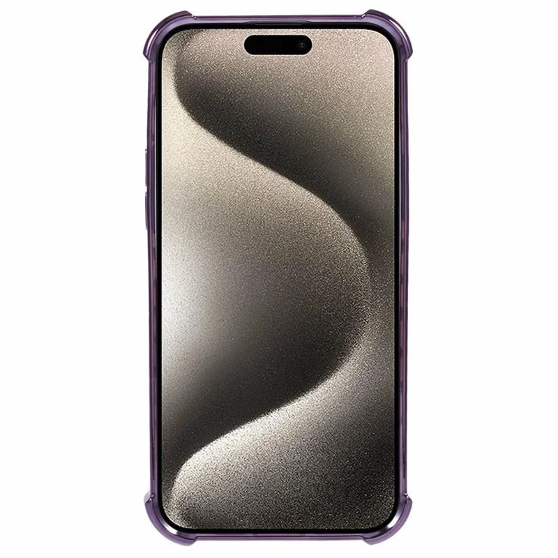 For iPhone 15 Plus Kickstand Case Glitter TPU Phone Cover with Mirror - Dark Purple