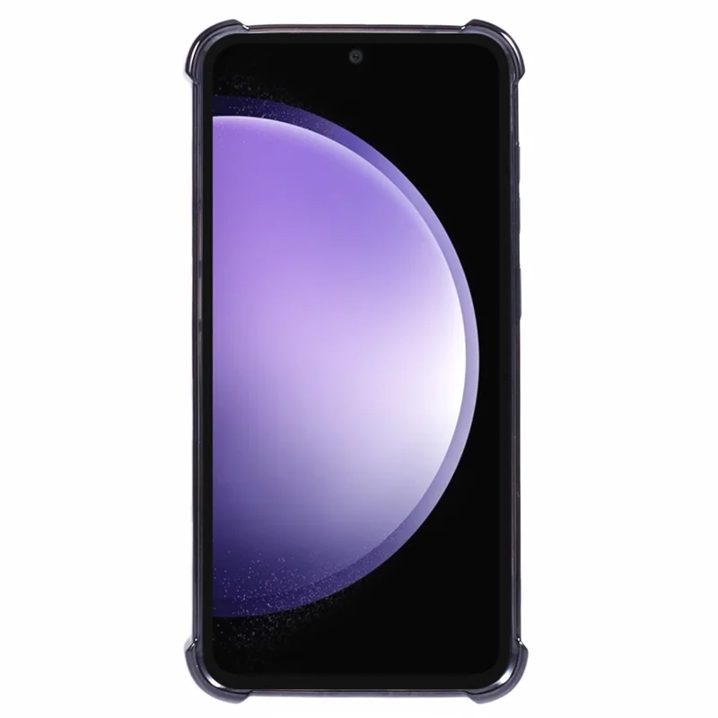 For Samsung Galaxy S23 FE Case Glitter Gradient TPU Phone Cover with Kickstand - Black