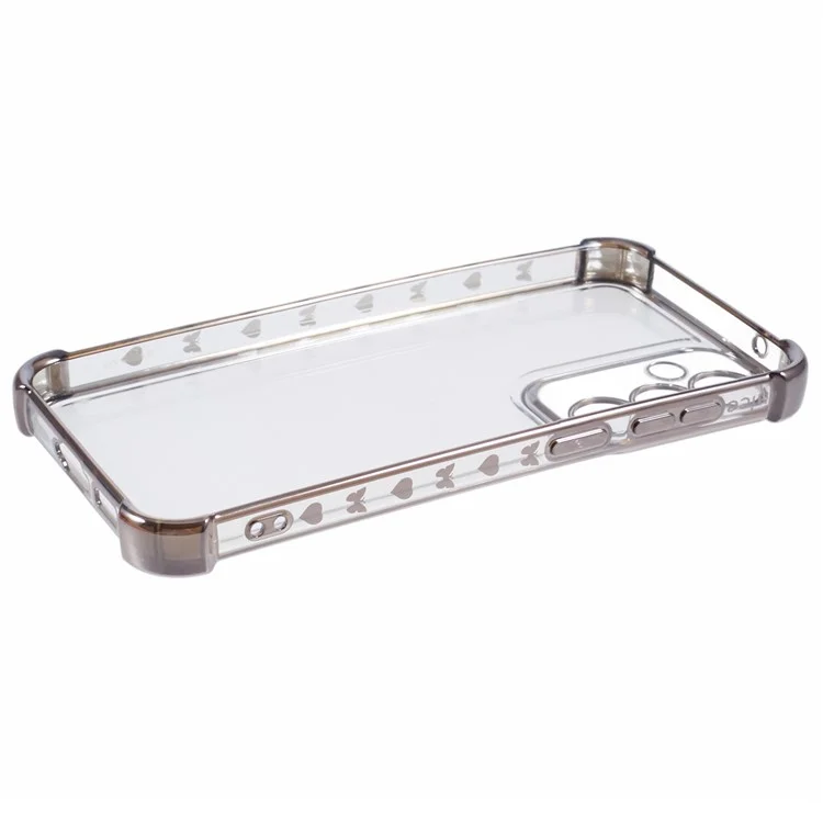 Для чехла Samsung Galaxy S23 FE Case Side Heart Electroplated TPU Clear Phone Cover - Серый