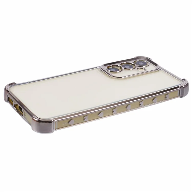 Для чехла Samsung Galaxy S23 FE Case Side Heart Electroplated TPU Clear Phone Cover - Серый