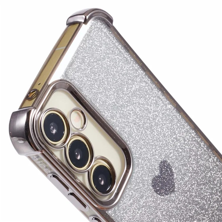 Für Samsung Galaxy S23 FE Case Gradient Glitter Heart Electroplating TPU Phone Cover - Grau