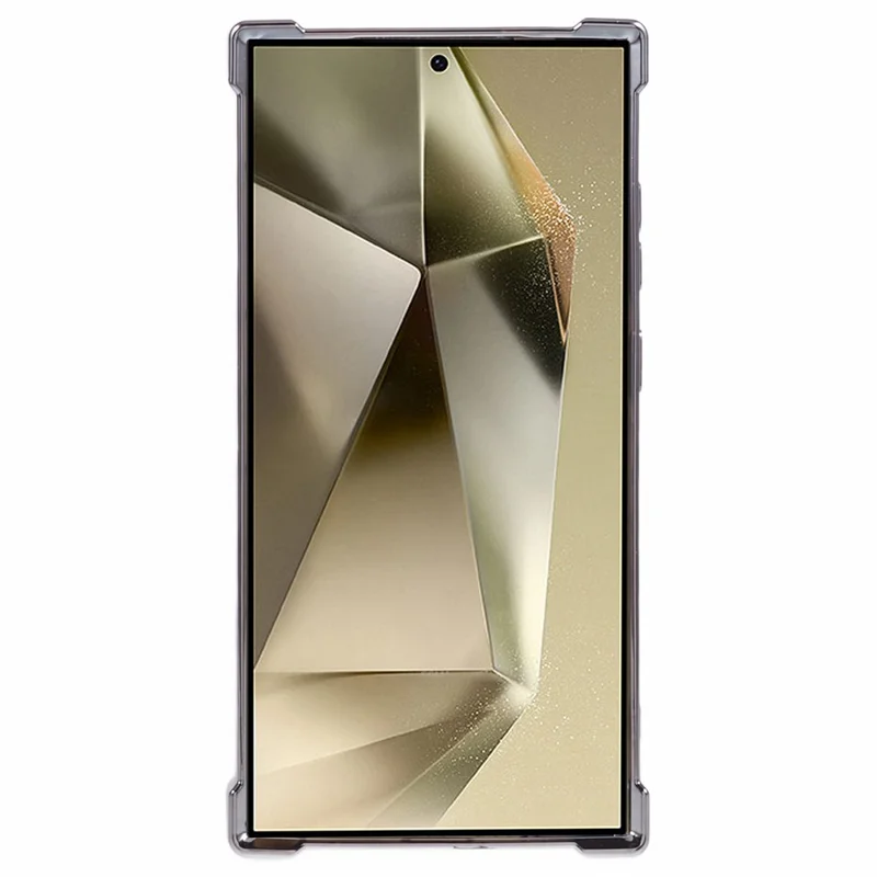 For Samsung Galaxy S24 Ultra Case Glitter TPU Phone Cover with Kickstand Mirror - Grey