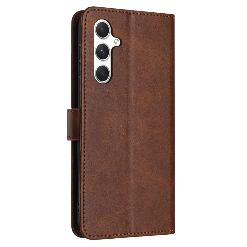 For Samsung Galaxy M55 5G / C55 5G / F55 5G Leather Wallet Stand Case Scratch-Proof Phone Cover - Brown