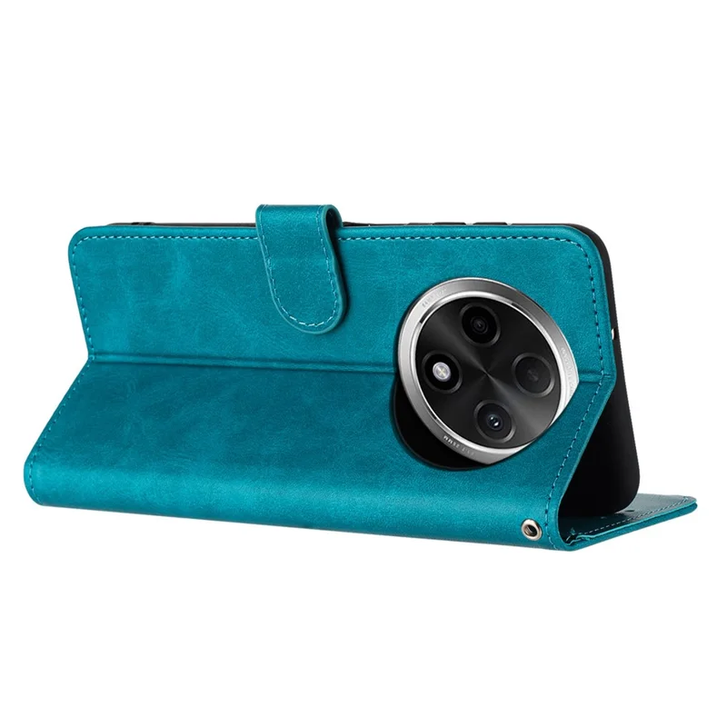 For Oppo A2 Pro 5G / A3 Pro (China) 5G Case Calf Texture PU Leather Stand Wallet Phone Cover - Green