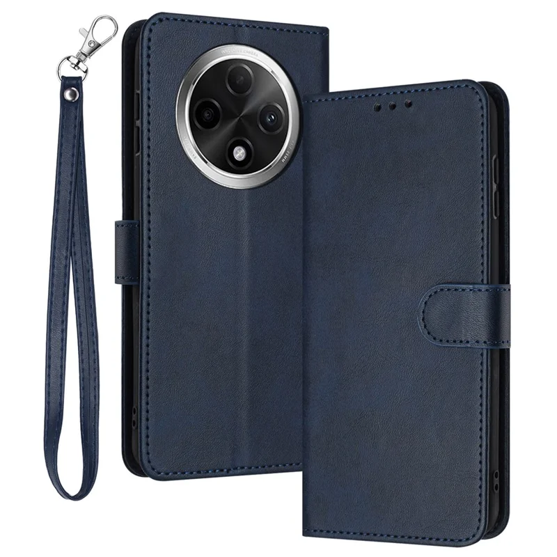 For Oppo A2 Pro 5G / A3 Pro (China) 5G Case Calf Texture PU Leather Stand Wallet Phone Cover - Sapphire