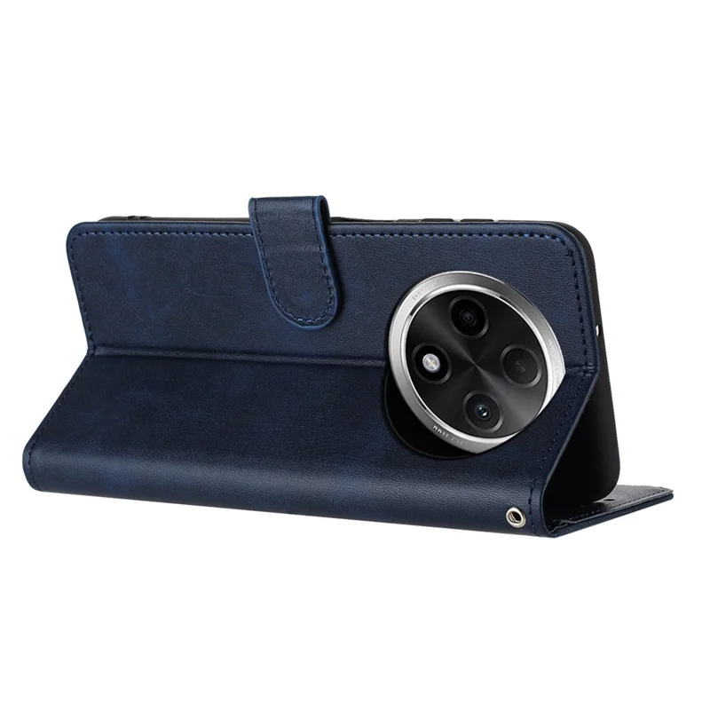 For Oppo A2 Pro 5G / A3 Pro (China) 5G Case Calf Texture PU Leather Stand Wallet Phone Cover - Sapphire