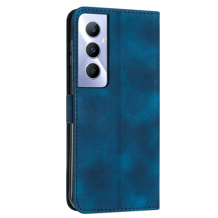 Para o Realme C65 4G Capa de Telefone com Suporte Triângulo Impresso Anti-Queda Capa de Telefone de Couro com Suporte - Safira